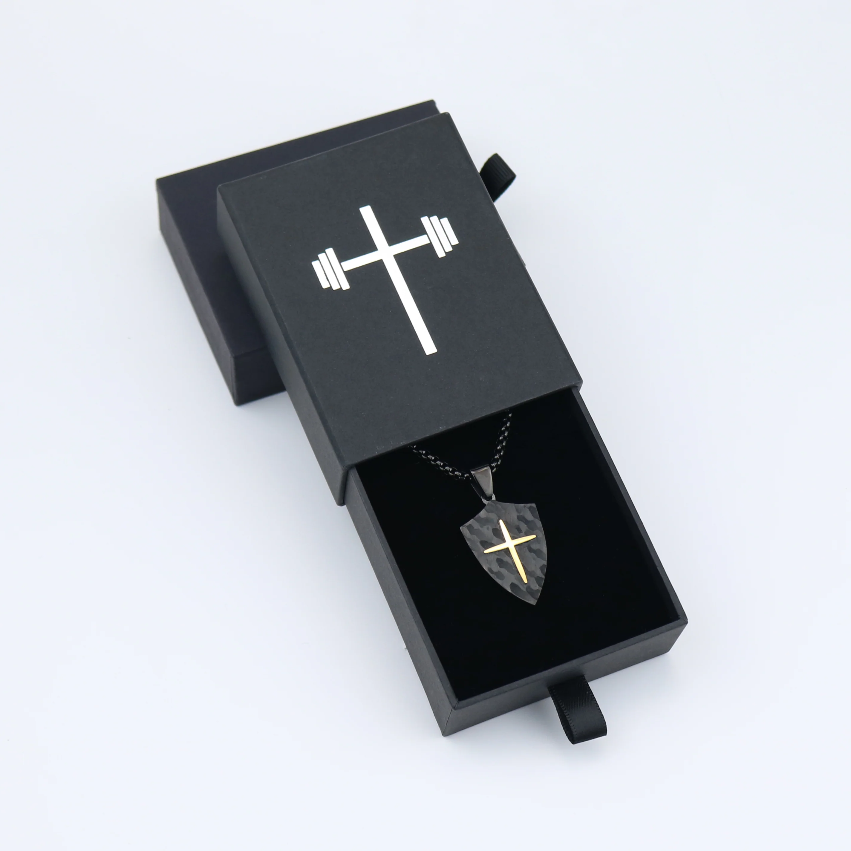 Cross Shield Pendant Necklace - Image 3