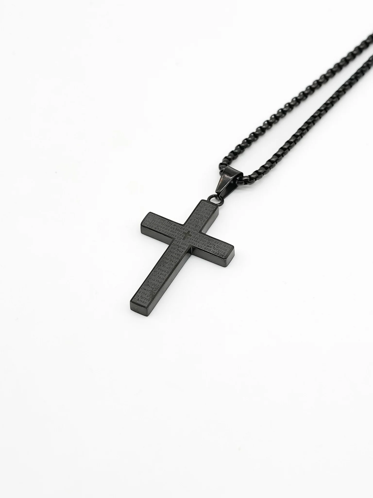 Lord's Prayer Cross Pendant Necklace - Image 10