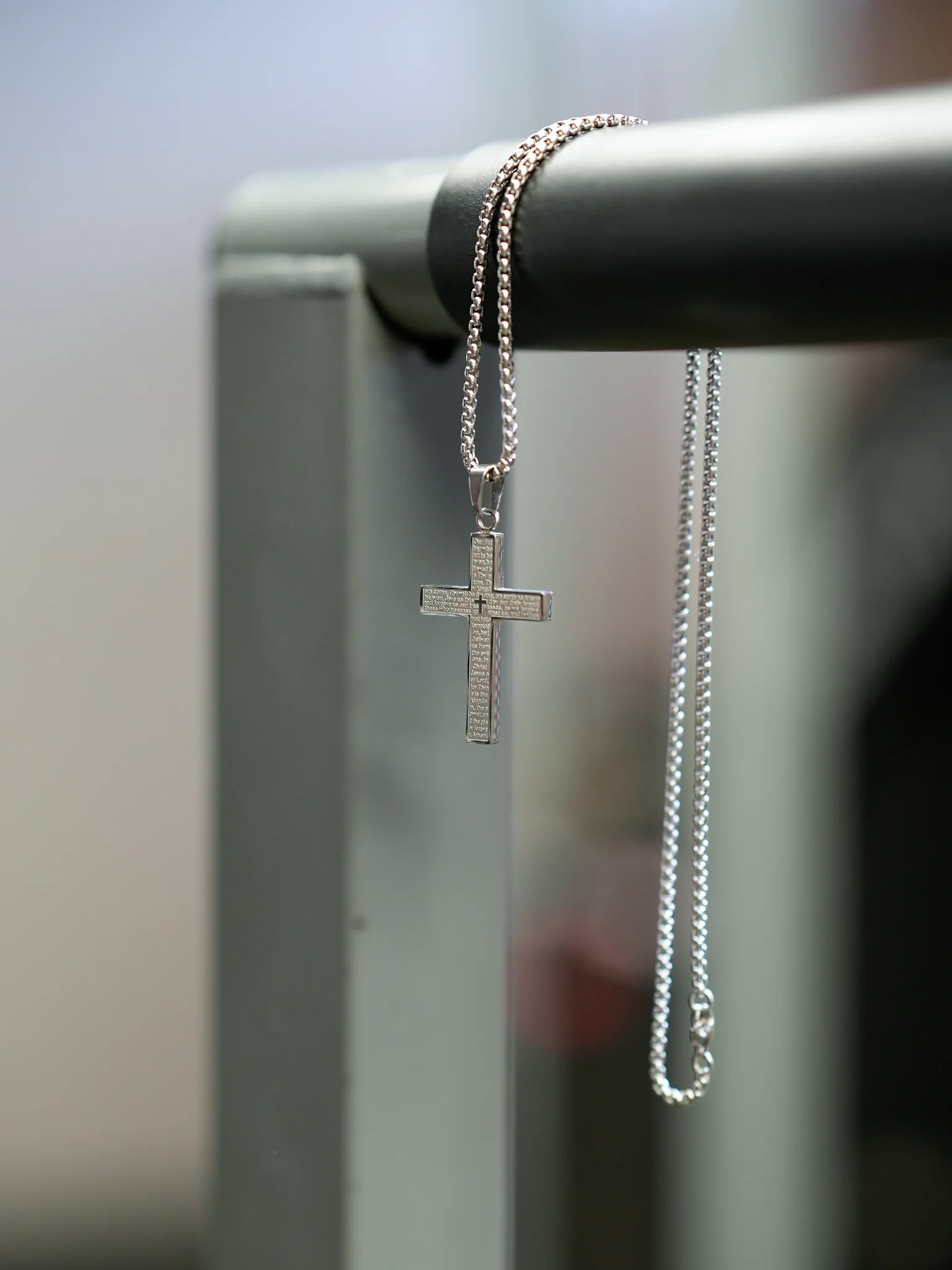 Lord's Prayer Cross Pendant Necklace - Image 5