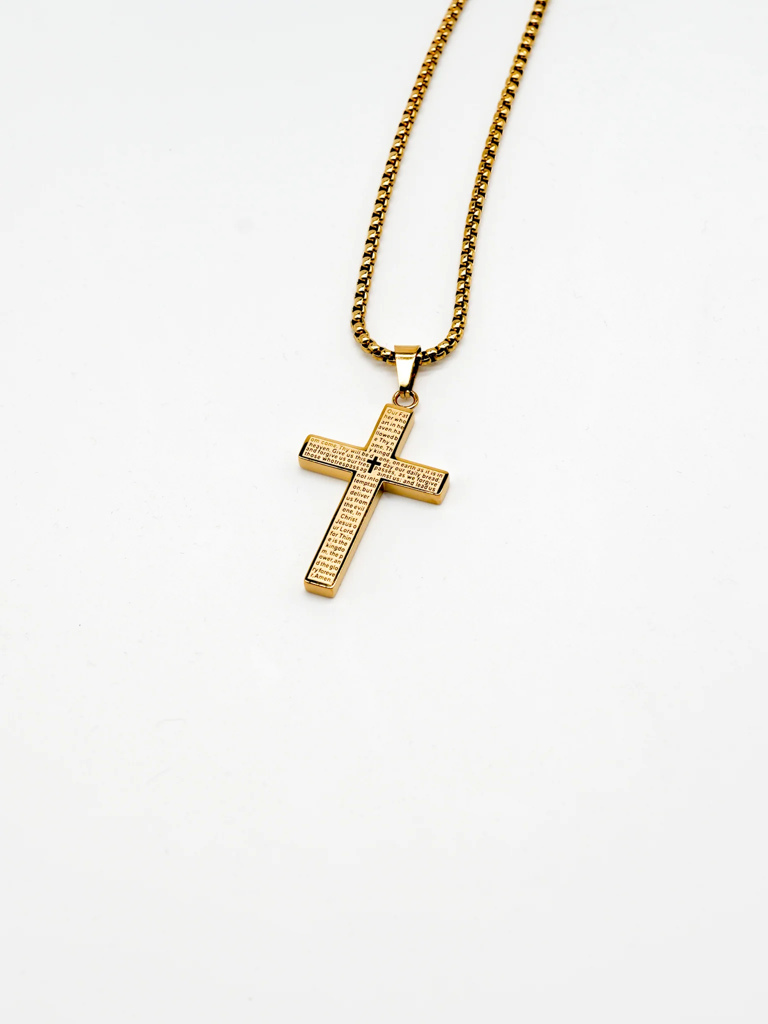 Lord's Prayer Cross Pendant Necklace - Image 7