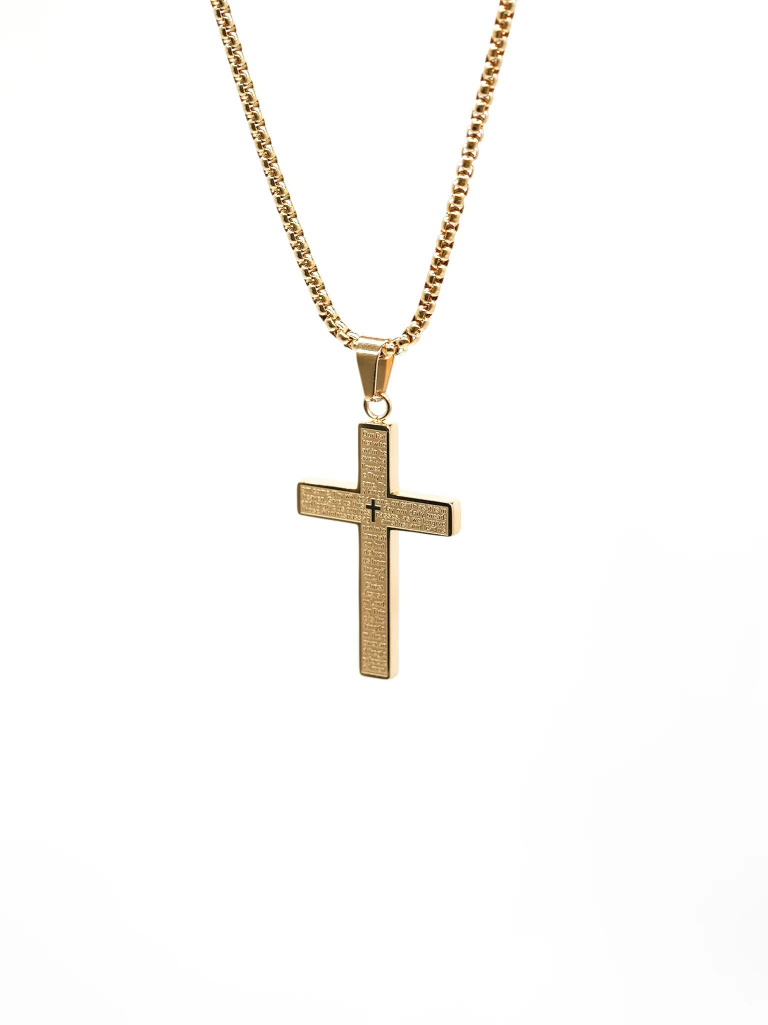 Lord's Prayer Cross Pendant Necklace - Image 8