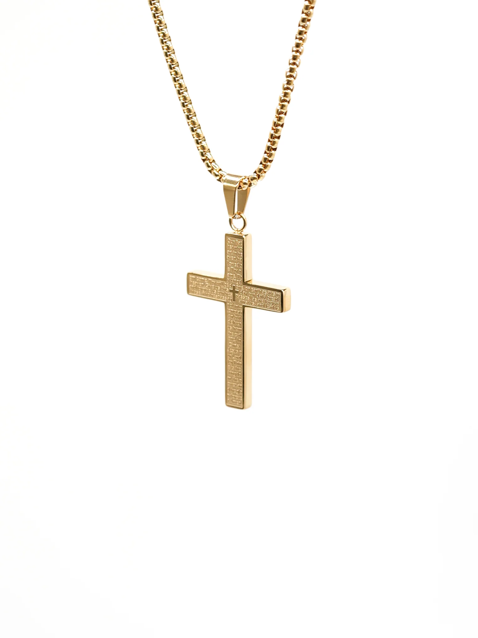 Lord's Prayer Cross Pendant Necklace - Image 9